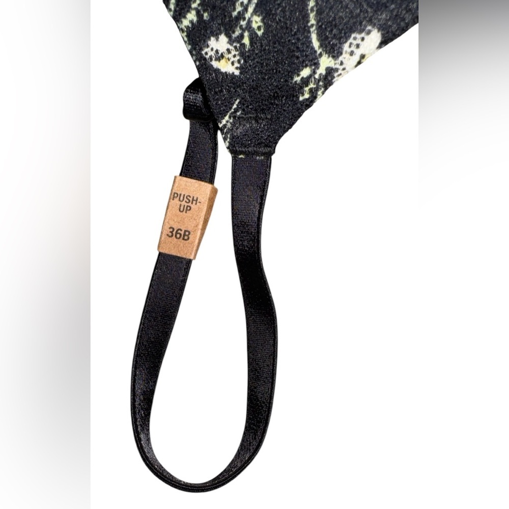 PINK Victoria’s Secret NWT Wear Everywhere PushUp Bra, Black Gold Floral, 36B - Picture 6 of 9